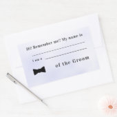 新郎のステッ結婚カーとの関係 長方形シール (封筒)