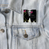 新郎のタキシードのちょうネクタイのテニスシューズの結婚式のバッジ 缶バッジ (インサイチュ)