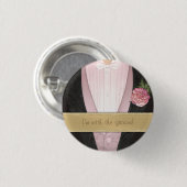 新郎のタキシードの(ピンクの)カスタムな結婚式 缶バッジ (正面&裏面)