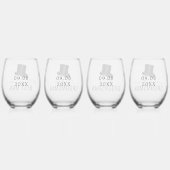 新郎のチーム名Top Hat結婚の日付 ステムなしワイングラス (裏面)