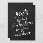 新郎のトイレ　お手頃チョークボード結婚式看板 招待状 (正面/裏面)