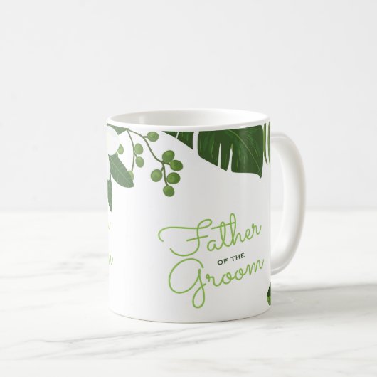 新郎のハワイの結婚式の植物の父 コーヒーマグカップ (正面右)