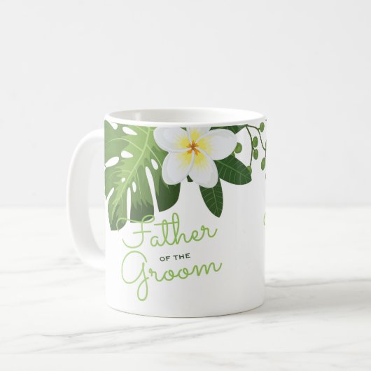 新郎のハワイの結婚式の植物の父 コーヒーマグカップ (正面左)