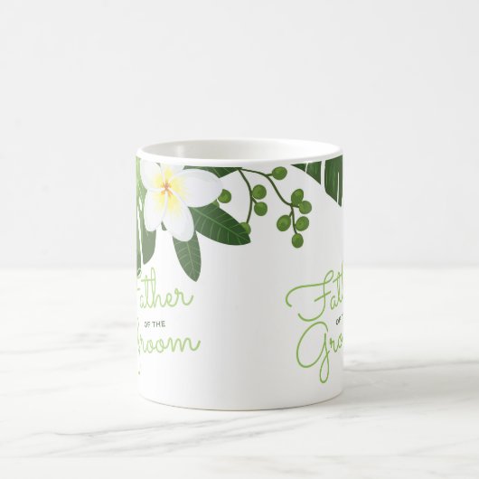 新郎のハワイの結婚式の植物の父 コーヒーマグカップ (中央)