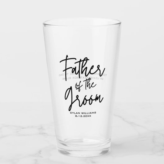 新郎のパーソナライズされた父 タンブラーグラス (正面)