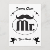 新郎のヒゲパーティー招待状 ポストカード (正面)