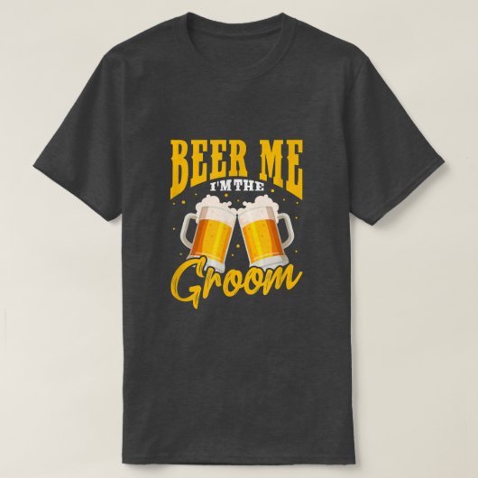 新郎のビール 私は新郎 結婚式 前夜祭 Tシャツ (デザイン正面)
