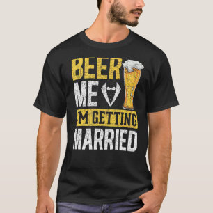 新郎のビール 私 結婚する ウェディング ビール バッチ Tシャツ