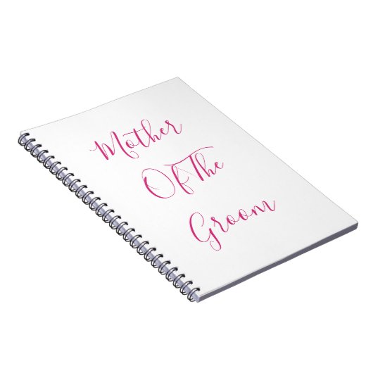 新郎のピンクの結婚贈り物のシンプル母親 ノートブック (右側)