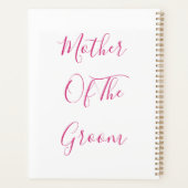 新郎のピンクの結婚贈り物のシンプル母親 プランナー手帳 (裏面)