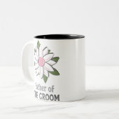 新郎のピンクの花の父 ツートーンマグカップ (正面左)
