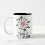 新郎のピンクの花の父 ツートーンマグカップ (左)
