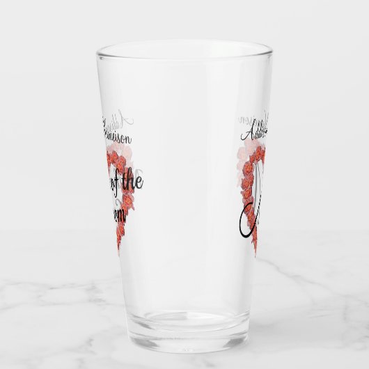 新郎のフローラ結婚ハートの母 タンブラーグラス (右)