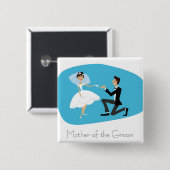 新郎のブライダルシャワーの好意母 缶バッジ (正面&裏面)