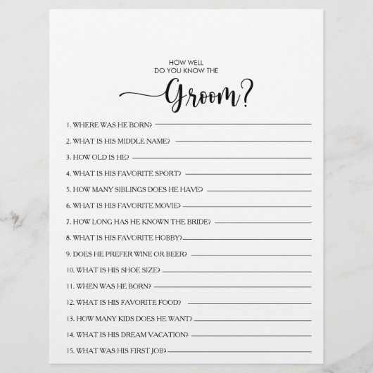 新郎のブライダルシャワー (正面)