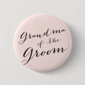 新郎のブライダルパーティボタ結婚ンのおばあちゃん 缶バッジ (正面)