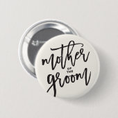 新郎のブラシの結婚ブライダルパーティ 缶バッジ (正面&裏面)