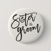 新郎のブラシの結婚ブライダルパーティ 缶バッジ (正面)