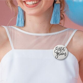 新郎のブラシの結婚ブライダルパーティ 缶バッジ