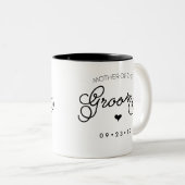 新郎のマグの母はあなたの日付を個人化します ツートーンマグカップ (正面右)