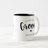 新郎のマグの父はあなたの日付を個人化します ツートーンマグカップ (正面右)