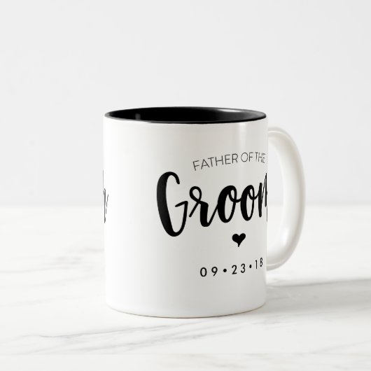 新郎のマグの父はあなたの日付を個人化します ツートーンマグカップ (正面右)
