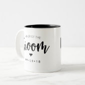 新郎のマグの父はあなたの日付を個人化します ツートーンマグカップ (正面左)