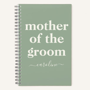 新郎のミニマル母モダン様 セージグリーン ノートブック