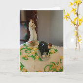 新郎のユニークな結婚式の招待状のための花嫁の魚釣り カード (黄色い花)