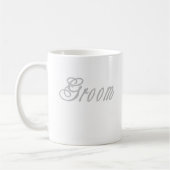 新郎の上品な灰色 コーヒーマグカップ (左)