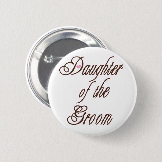 新郎の上品な茶色の娘 缶バッジ (正面&裏面)