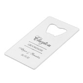 新郎の介添え人へのプレゼント クレジットカード栓抜き (正面アングル)