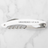 新郎の介添え人用カスタム・ウェイターの栓抜き ソムリエナイフ (裏面)