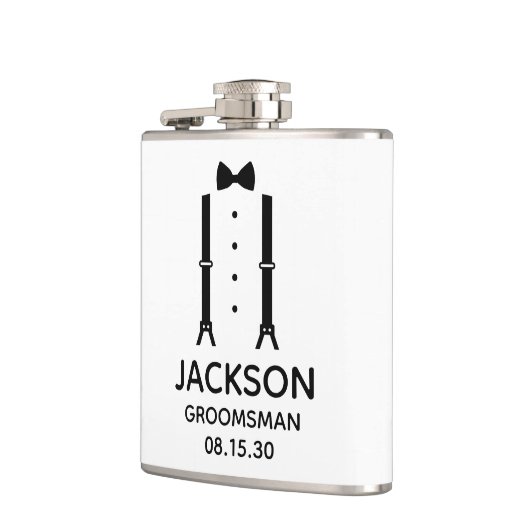 新郎の介添え人用ブラックボウタイ フラスク (左)