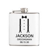 新郎の介添え人用ブラックボウタイ フラスク (正面)