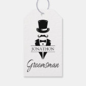 新郎の介添え人 ブラックタイ タキシード トップハット 名前 ギフトタグ (裏面)
