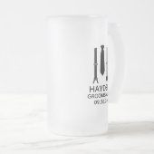 新郎の介添え人 ブラックタイ フロストグラスビールジョッキ (正面右)