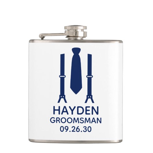 新郎の介添え人 ブルー タイ フラスク (正面)