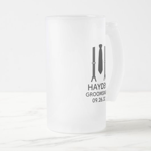 新郎の介添え人 黒タイ フロストグラスビールジョッキ (正面右)