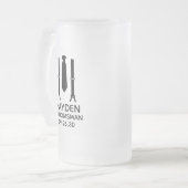 新郎の介添え人 黒タイ フロストグラスビールジョッキ (正面左)