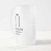 新郎の介添え人 黒蝶ネクタイ フロストグラスビールジョッキ (正面左)