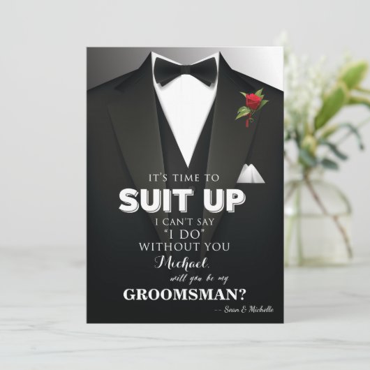 新郎の仲間たちへタキシードのご案内 招待状 (スタンド正面)