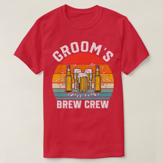 新郎の仲間たち 面白い groom 友達 結婚前パーティー tシャツ (デザイン正面)