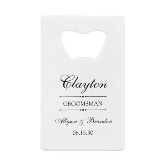 新郎の仲間へのギフト クレジットカード栓抜き (正面)