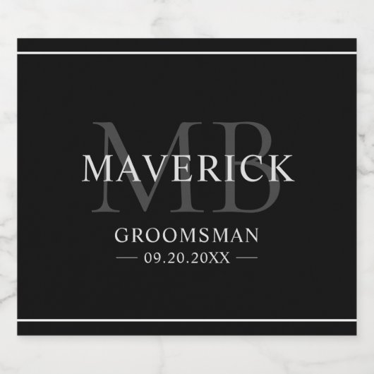 新郎の仲間へのギフト - 結婚式のモノグラムプチギフト ベストマン リキュールボトルラベル (シングルラベル)