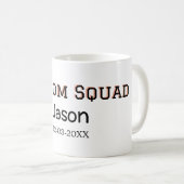 新郎の仲間 新郎の友達 結婚前パーティー 名前を追加 コーヒーマグカップ (正面右)