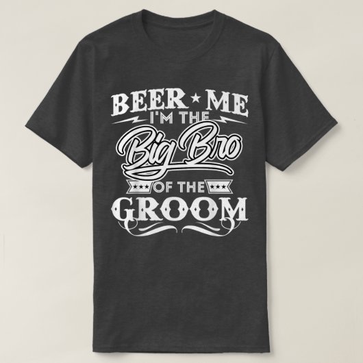 新郎の兄です 私はビールを飲みます Tシャツ (デザイン正面)