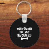 新郎の兄弟のホワイトオンブラック キーホルダー (正面)