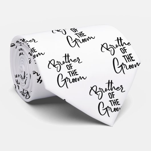 新郎の兄弟の白黒 ネクタイ (ロール)