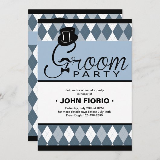 新郎の友人たちからの結婚式招待状です 招待状 (正面/裏面)